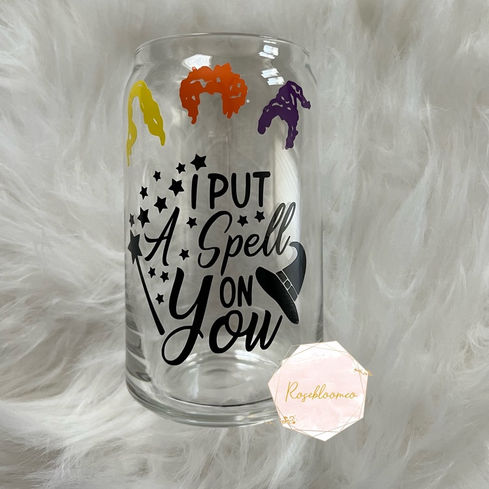 Hocus pocus glass can | Sanderson sisters glass cup